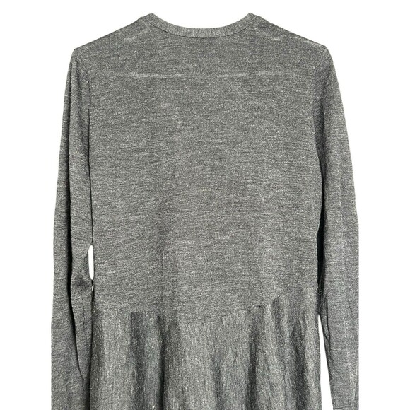 EILEEN FISHER Cardigan M Medium Fine Merino Wool Knit Open Front Sweater Gray - Picture 9 of 10